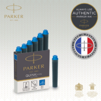 Kép 3/5 - Parker Royal Tintapatron rövid - Kék - 6db/doboz
