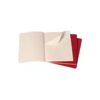 Kép 2/5 - Moleskine Jegyzetfüzet Cahier 3db Piros "XL" Méret Vonalas