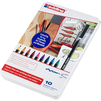 edding 1300 rostirón 10 db-os szett fém dobozban