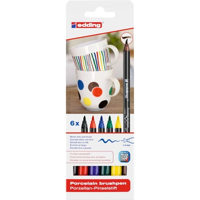 edding 4200/6 porcelán ecsetirón marker Family Colour 6 db-os szett