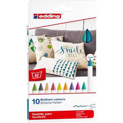 edding 4600 T-shirt textilmarker Fun Colours 10 db-os szett