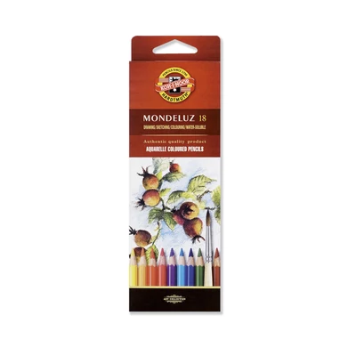 KOH-I-NOOR 3717 MONDELUZ AQUARELL SZÍNES CERUZA/18 HATSZÖGLETŰ (7MM)