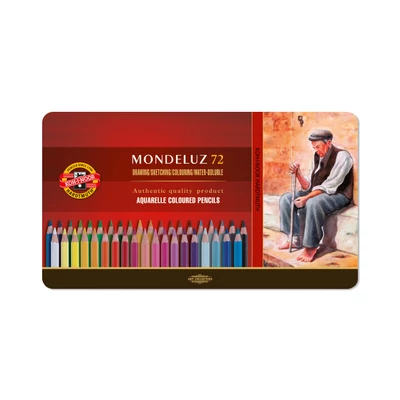 KOH-I-NOOR 3727 MONDELUZ AQUARELL SZÍNES CERUZA/72 HATSZÖGLETŰ (7MM) FÉMDOBOZ