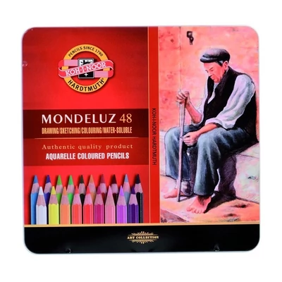 KOH-I-NOOR 3726 MONDELUZ AQUARELL SZÍNES CERUZA/48 HATSZÖGLETŰ (7MM) FÉMDOBOZ