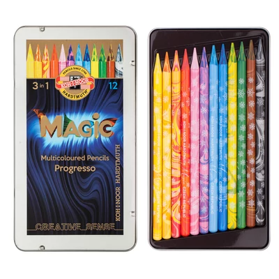 KOH-I-NOOR 8772 PROGRESSO/12 MAGIC FAMENTES SZÍNES VARÁZSCERUZA HENGERES (7.6MM)