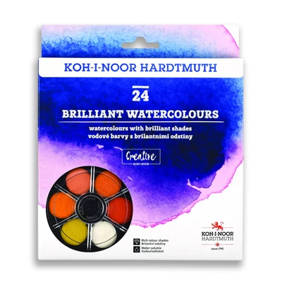 KOH-I-NOOR 174507 VÍZFESTÉK/24 KEREK 22.5MM BRILLANT AQUARELL