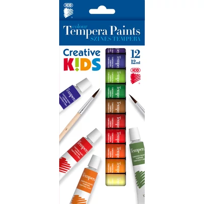 ICO CREATIVE KIDS TEMPERA/12 TUBUSOS SZÍNES 12 ML/TUBUS