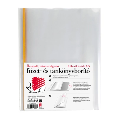 ICO SÜNI FÜZET- ÉS TANKÖNYVBORÍTÓ ÖNTAPADÓS A/4 6DB; A/5 4 DB