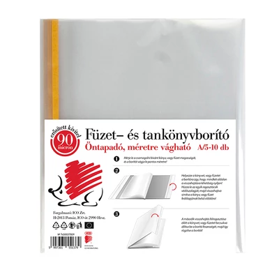 ICO SÜNI FÜZET- ÉS TANKÖNYVBORÍTÓ PRÉMIUM ÖNTAPADÓS 10DB A/5