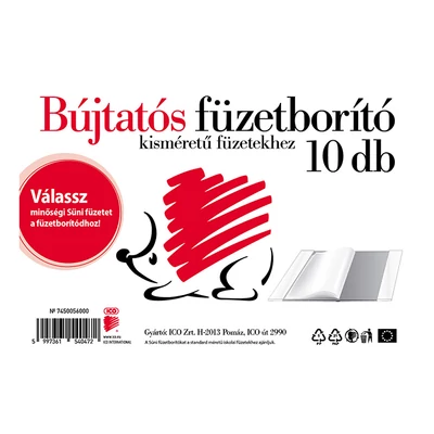 ICO SÜNI FÜZETBORÍTÓ BÚJTATÓS 10DB A/5