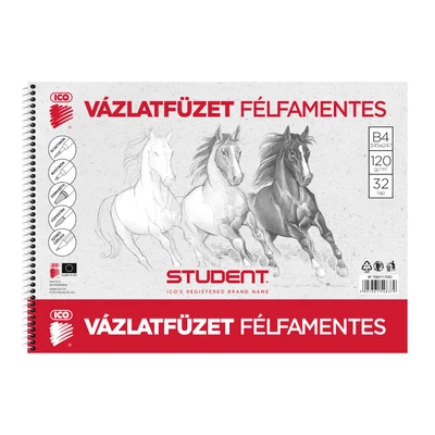 STUDENT VÁZLATFÜZET FÉLFAMENTES 32 LAP B/4