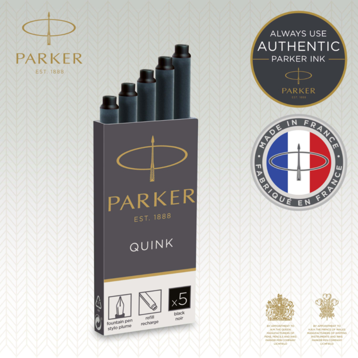Parker Royal Tintapatron hosszú - Fekete - 5db/doboz