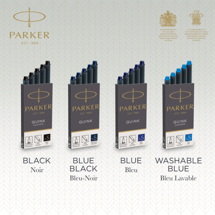 Parker Royal Tintapatron hosszú - Fekete - 5db/doboz