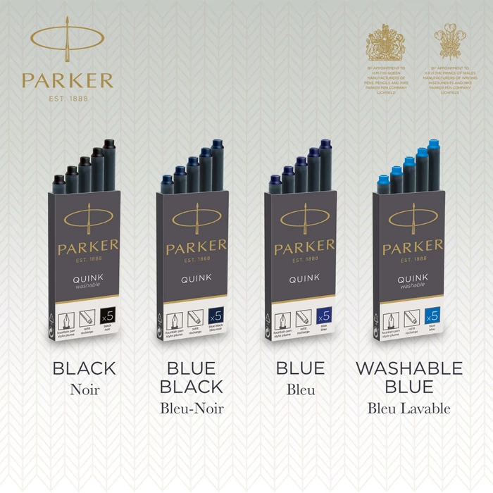 Parker Royal Tintapatron mosható hosszú - Kék - 5db/doboz