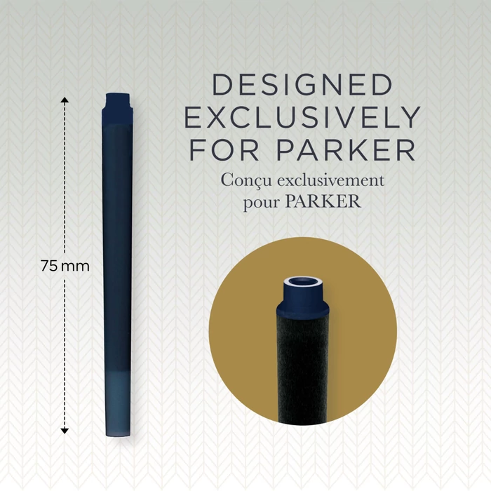 Parker Royal Tintapatron hosszú - Kékes-Fekete - 5db/doboz