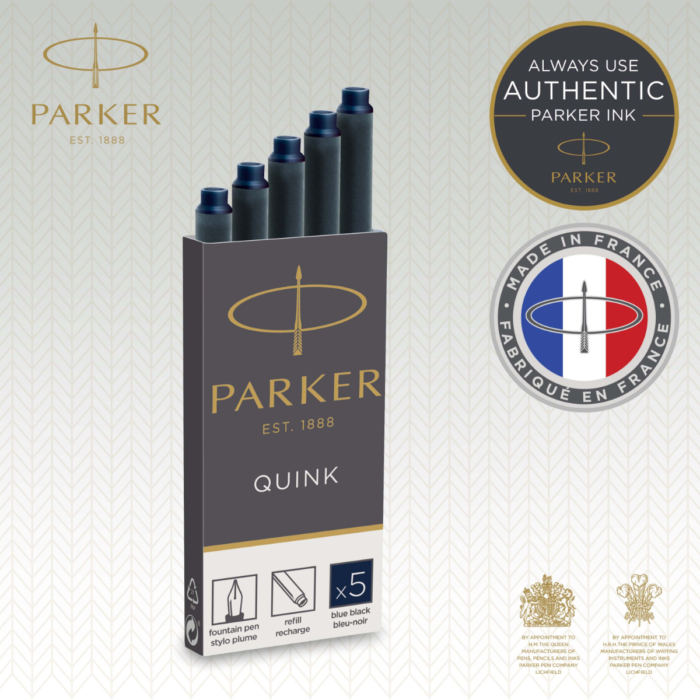 Parker Royal Tintapatron hosszú - Kékes-Fekete - 5db/doboz