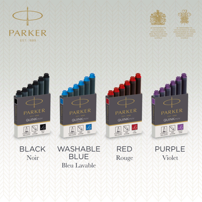 Parker Royal Tintapatron rövid - Fekete - 6db/doboz