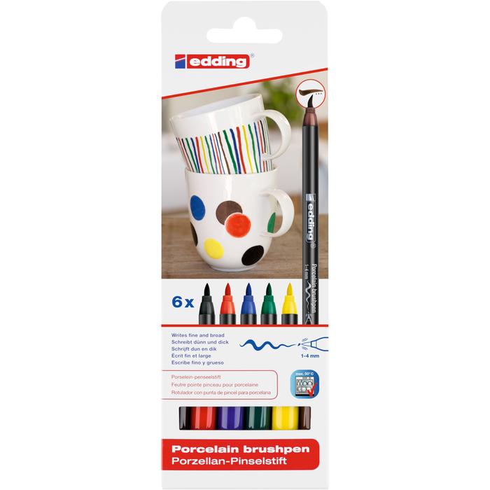 edding 4200/6 porcelán ecsetirón marker Family Colour 6 db-os szett