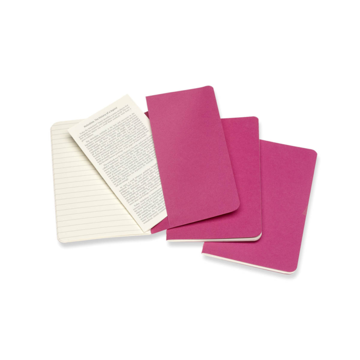 Moleskine Jegyzetfüzet Cahier 3db Élénk Pink "P" Méret Vonalas