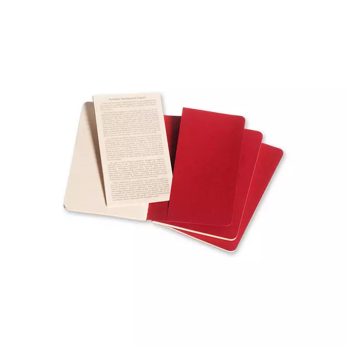 Moleskine Jegyzetfüzet Cahier 3db Piros "P" Méret Vonalas