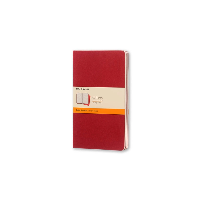 Moleskine Jegyzetfüzet Cahier 3db Piros "L" Méret Vonalas