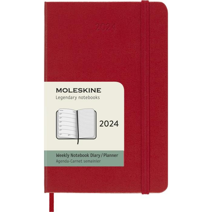 Moleskine Határidőnapló 2024 12 Hónap Heti Kemény Piros "P"