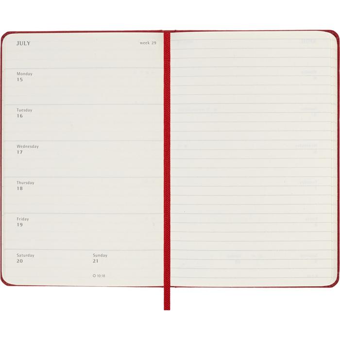 Moleskine Határidőnapló 2024 12 Hónap Heti Kemény Piros "P"