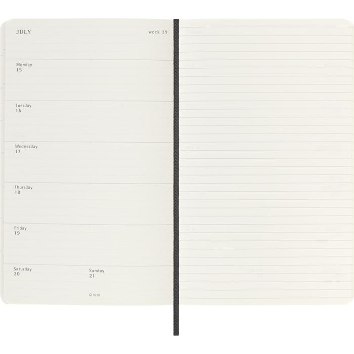 Moleskine Határidőnapló 2024 12 Hónap Heti Puha Fekete "L"