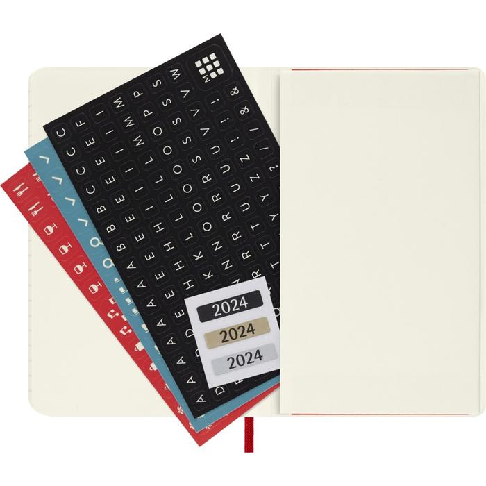 MOLESKINE HATÁRIDŐNAPLÓ 2024 12 HÓNAP NAPI PUHA PIROS "P"