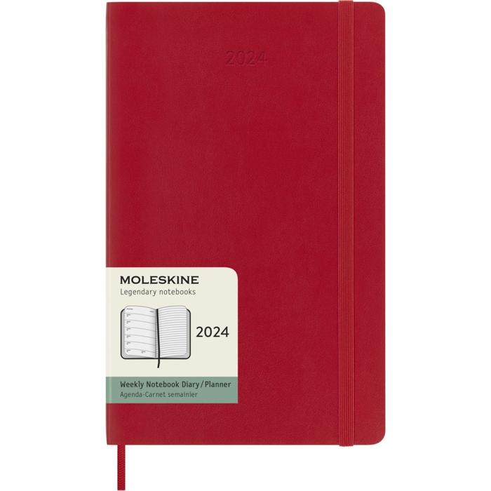 Moleskine Határidőnapló 2024 12 Hónap Heti Puha Piros "L"