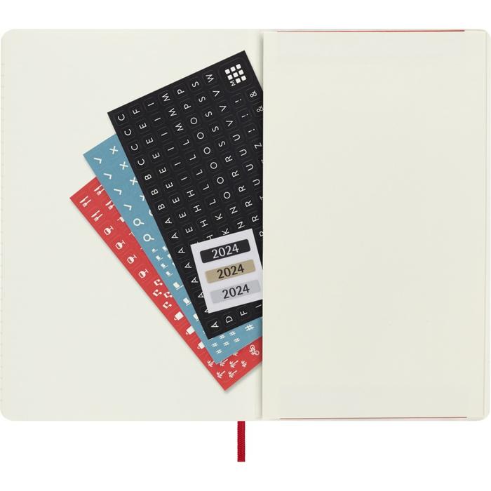 Moleskine Határidőnapló 2024 12 Hónap Heti Puha Piros "L"